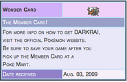 English Darkrai Wonder Card