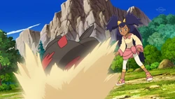 Dig being used by Iris's Excadrill.