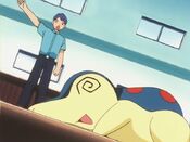 Cyndaquil is defeated