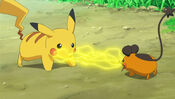 Pikachu and Dedenne talking through electricity