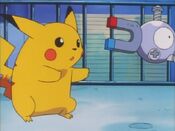 Magnemite stops following Pikachu