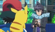 Alain telling Ash that he would find another Key Stone and a Charizardite X.