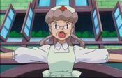 An elderly Nurse Joy