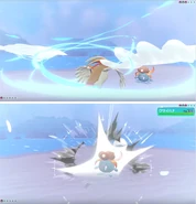 Sky Attack depicted in Pokémon: Let's Go, Pikachu! and Pokémon: Let's Go, Eevee!