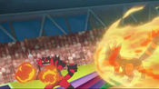 Torracat and Incineroar exchange moves