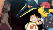 Ash and Kiawe are proud of Sophocles to have evolved Vikavolt
