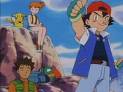 Ash is determined to catch up with his opponents