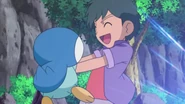 Thomas hugging Piplup
