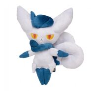 Large Meowstic (Female) plush from the "Espurr Wanted!!!" Pokemon Center series of toys.