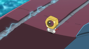 Meltan eating the metal off the submarine