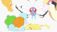 Butterfree with his teammates