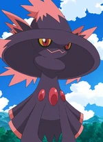 Mismagius is a powerful Pokémon being able to defeat Zoey's Glameow, but lost to Ash's Chimchar.
