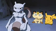 Pikachu, Meowth and Metwo