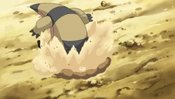 Dig being used by Ash's Sandile.