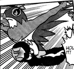 Essentia had Hawlucha attack Professor Sycamore and battle against X's Pokémon.
