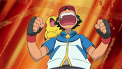 Ash yells out, wanting a battle