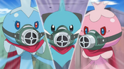 The Pokémon wear air-breathing masks