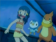 Dawn, Piplup and Buizel Underwater