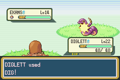 Dig depicted in Pokémon FireRed Version and Pokémon LeafGreen Version