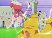 Joy extracts the excess electricity from Pikachu