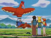 Fearow and the balloon descend down