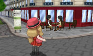 Serena at a sidewalk café in Lumiose City.