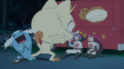 Meowth is super-annoyed at Team Rocket's laziness