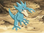 Katie's Golduck was the second Pokémon used in the Hoenn League Ever Grande Conference. Using water-type attacks, it managed to beat Ash's Torkoal. Because Katie knew that Pikachu was at an advantage against Golduck, she recalled it. Golduck then fought Ash's Corphish and used Confusion to confuse it. Despite being confused, Corphish managed to beat Golduck with Vice Grip and Bubble Beam.