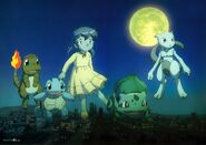 Mewtwo as he appears with his clone companions