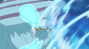 Avalugg stops Ash-Greninja's Cut with Ice Fang