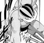 Machamp is used primarily during the conflict between Red, Lt. Surge and Bruno. It is notably known for keeping the Belt of Machoke long after its evolution, which serves as a limiter on its strength. Once the belt breaks, Machamp is able to use its full power in its attacks, being able to knock out Poli in a single hit. However, it was taken off guard and subsequently defeated by Red's Vee.