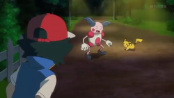 ◓ Anime Pokémon Journeys (Pokémon Jornadas) • Episódio 30: O Relutante  Pikachu, e o exaltado Mr. Mime