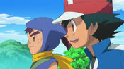 Ash teams up with Sanpei