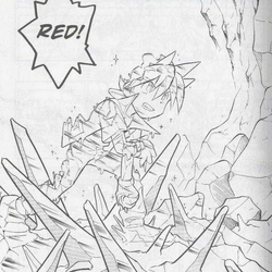 Red, Pika, and Vee from Pokemon Adventures (artist unknown)