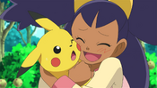 Iris thinks Pikachu is cute