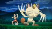 Meowth slashed Leon