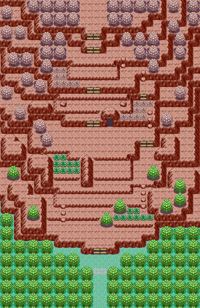 Pokemon Emerald :: Map of Team Magma's Jagged Pass Base