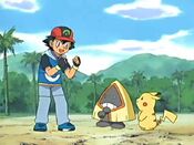 Ash encourages Snorunt for more training