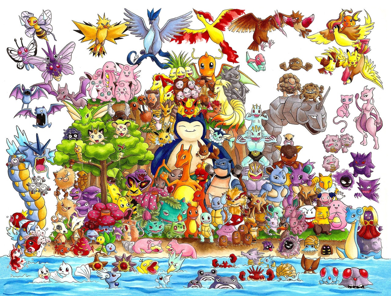 excarabu: Kanto pokedex completed! Look at how bouncy they are