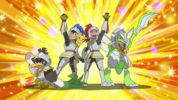 Ash's Farfetch'd Evolve and battle with Rinto's Gallade - Pokemon Journeys  