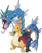 Lance, Dragonite e Gyarados