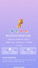 Chimchar Pokédex entry
