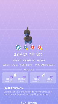 Deino, PokéPédia