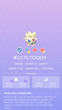 Pokemon 2175 Shiny Togepi Pokedex: Evolution, Moves, Location, Stats