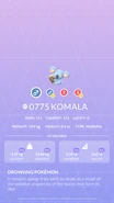 Komala Pokédex entry