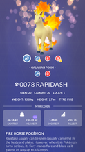 Rapidash Pokédex entry