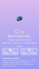 Beldum Pokédex entry