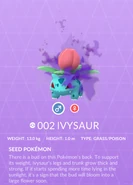 Ivysaur Shadow Pokédex entry