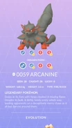 Hisuian Arcanine Pokédex entry