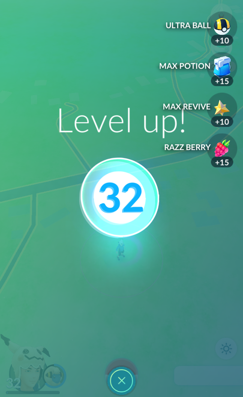 Pokémon GO' Level up Rewards